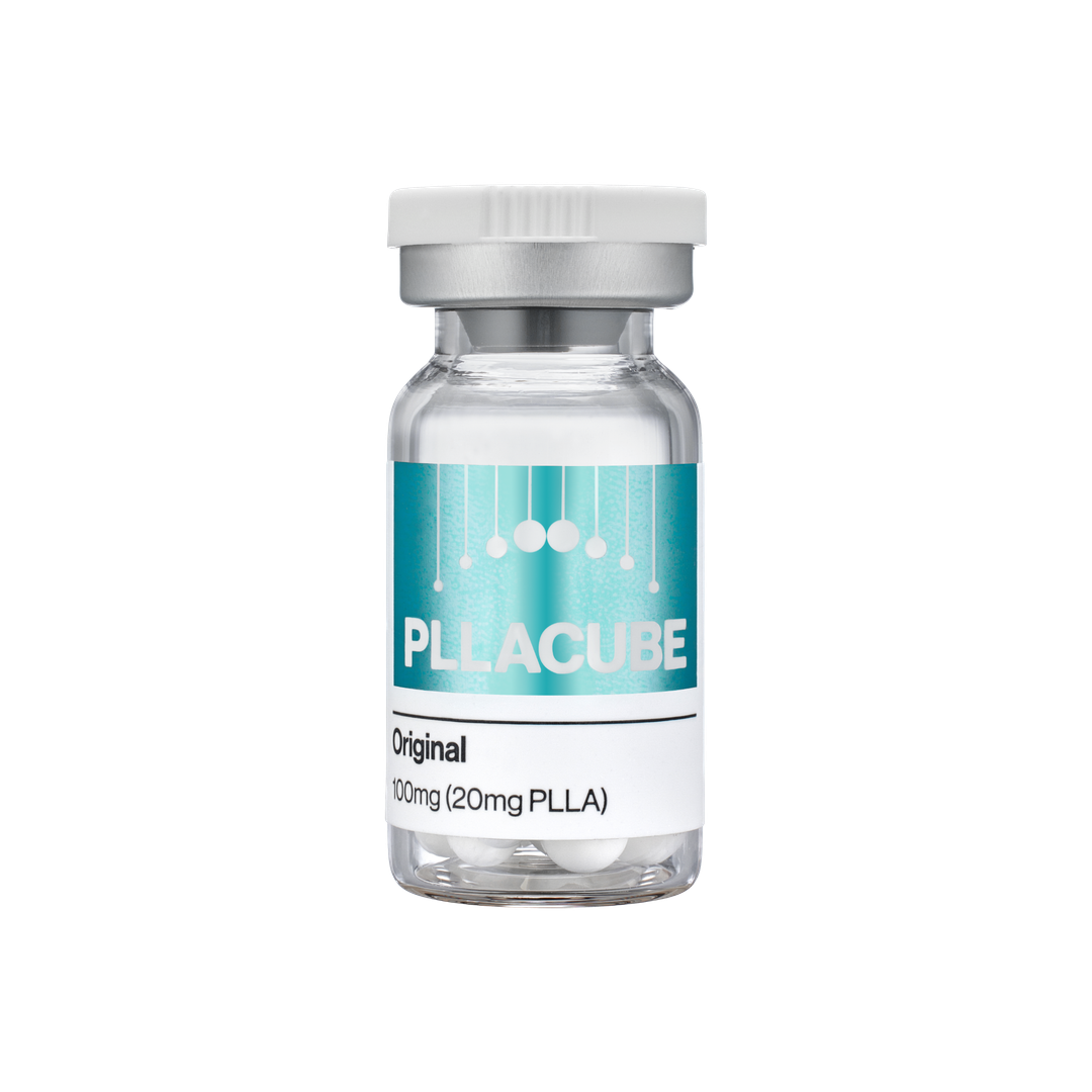 PLLACUBE Original skinbooster vial containing 100mg (20mg PLLA), developed in Korea with Patent InCube Technology